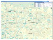 San Gabriel Valley Metro Area Wall Map Basic Style 2022